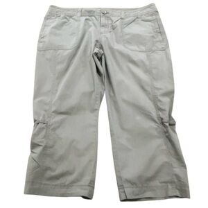 Utility Cargo Capri Pants Taupe Cropped Casual Women’s size 16 low rise